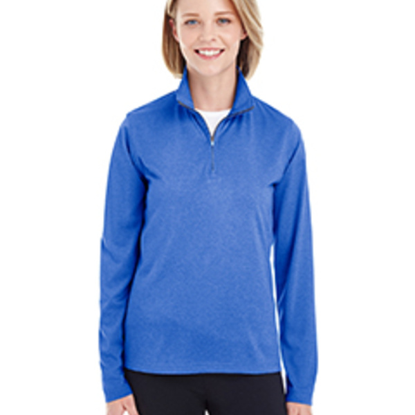 Ladies' Cool & Dry Heathered Performance Quarter-Zip Thumbnail