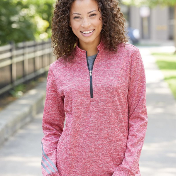 Women's Brushed Terry Heathered Quarter-Zip Pullover Thumbnail