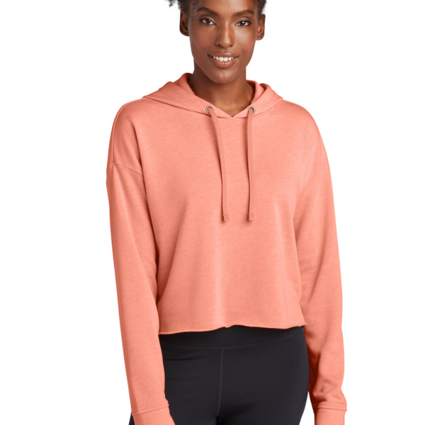 Women's PosiCharge ® Tri Blend Wicking Fleece Crop Hooded Pullover Thumbnail