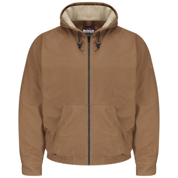Men's Tall Brown Duck Hooded Jacket - EXCEL FR® ComforTouch Thumbnail